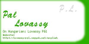 pal lovassy business card